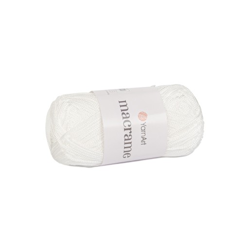 90g YarnArt Macrame polyesterová makramé šnúrka, biela 154