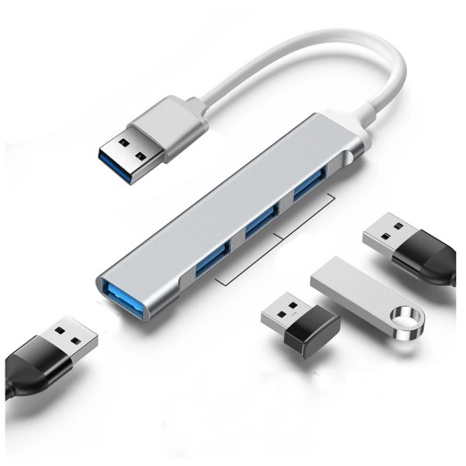 HUB USB 3.0 USB SPLITTER HLINÍKOVÝ USB SPLITTER 4 PORTY 4x USB 4v1
