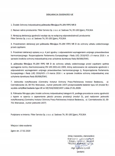 FFP2 FFP2 20V protiprachová maska proti smogu