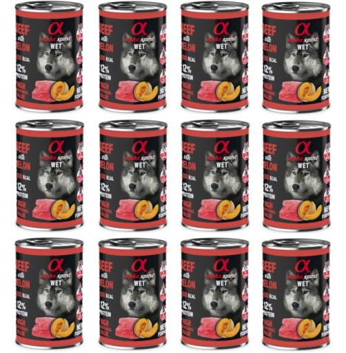 Alpha Spirit kompletné mokré krmivo pre psov HOVÄDZIE S MELÓNOM 400g