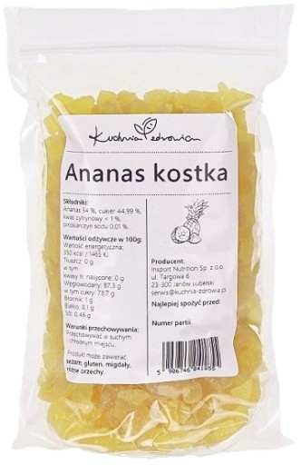 KANDIDOVANÝ ANANÁS KOCKOVÝ 250g KOCKOVÁ OBJEDNAČKA ZDRAVÁ KUCHYŇA