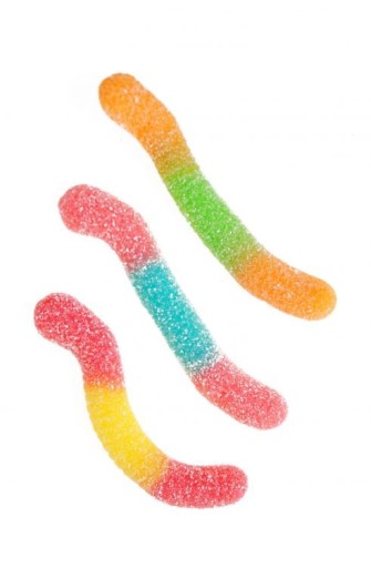 Trolli Sour Glowworms Želé červy s ovocnou príchuťou a kyslou posypkou 100