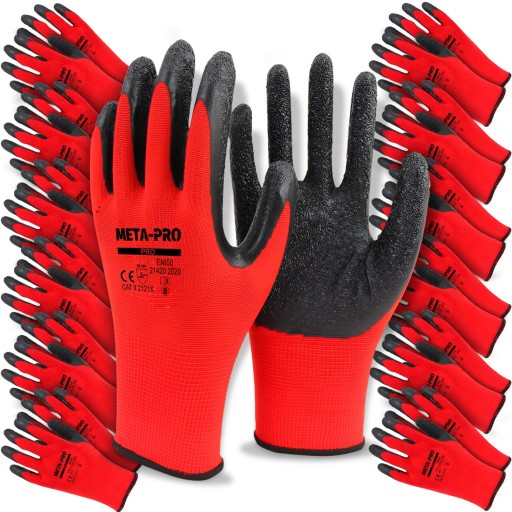 META-PRO PRACOVNÉ RUKAVICE REDBLACK GRIP PRO 12PAR veľkosť 8