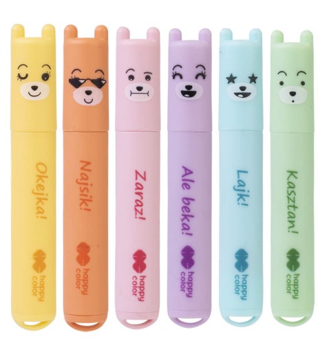 HAPPY COLOR pastelové mini zvýrazňovače - 6 farieb