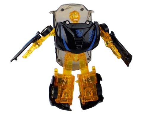 Super robotické auto 2v1 v mierke transformácie 1:64 čierne