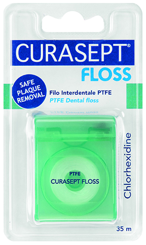 PLOCHÁ PÁSKA CURASEPT POTAŽENÁ PTFE + CHX