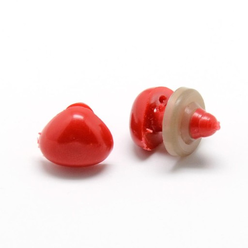 Nosy bezpečné pre hračky, plastové, trojuholníkové, červené, 13 x 18 mm, 50 kusov