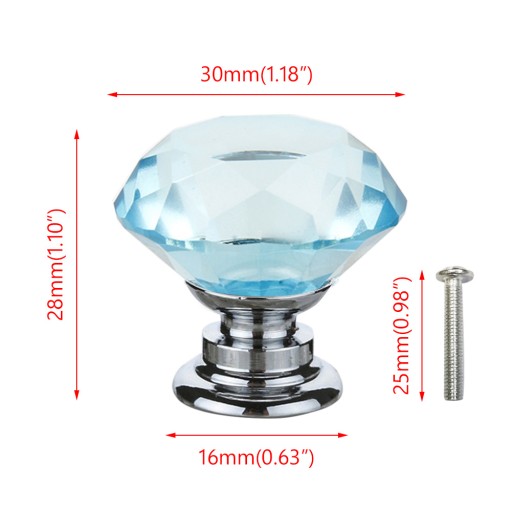 KRIŠTÁĽOVÁ NÁBYTKOVÁ KĽÚČKA rukoväť 30mm CRYSTAL Glamour rukoväť