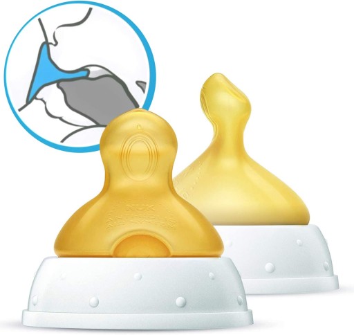 NUK Cumlík na fľašu latex 6m+ L First Choice+ 2 ks