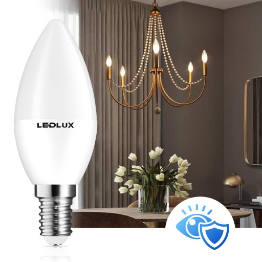 LED žiarovka E14 12W = 100W SMD 6000K studená Premium LEDLUX nebliká