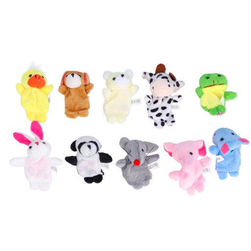 FINGER PUPPIES zvieratká plyšové bábky pre deti maskoti 10 kusov
