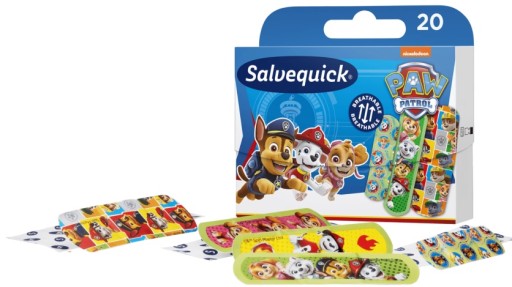 NÁŠPISKA Tlapkovej PATROLKY S PREVOZU PRE DETI, Tlapková PATROL SALVEQUICK, balenie 20 ks.
