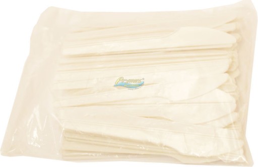 Jednorazové nože 100 ks (17,5 cm) – biele