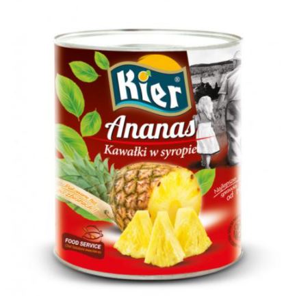Kúsky ananásu v light sirupe 565g Kier