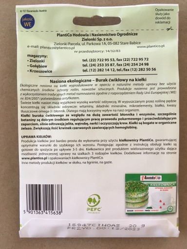 Bio semená klíčkov - Cvikla 20g