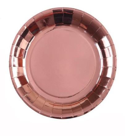 ROSE GOLD papierové taniere 18cm narodeninová oslava