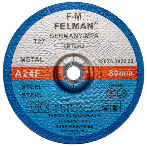Kovový brúsny kotúč 230x6 mm FELMAN