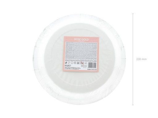 okrúhle METALICKÉ PAPIEROVÉ TANIERE 23 cm 1 bal/6 ks. RUŽOVÉ ZLATO