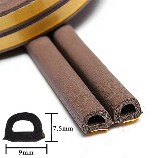 Samolepiace tesnenie na dvere a okná 9x7,5mm D - 10m