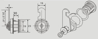 KAZETOVÝ ZÁMEK PRE LISTINOVÉ BOXY 30 mm