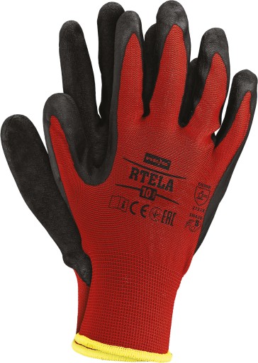 Dračie latexové červené pracovné rukavice, veľkosť 9