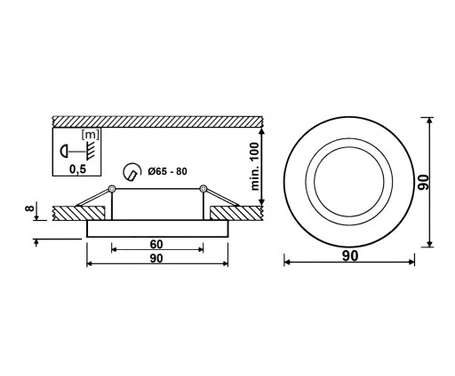 Set halogénové GLASS svietidlo + LED GU10 6W