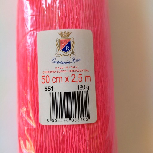 Krepový papier pokrčený taliansky hodvábny papier 180g (50cmx2,5m) BRIGHT PINK 551