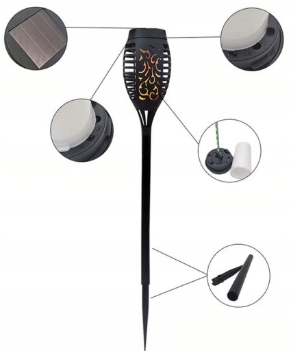 Záhradná lampa SOLAR TORCH flame 1700K M