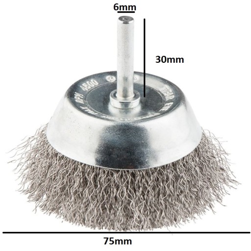 Drôtená kefa na vŕtačku a skrutkovač 75mm INOX