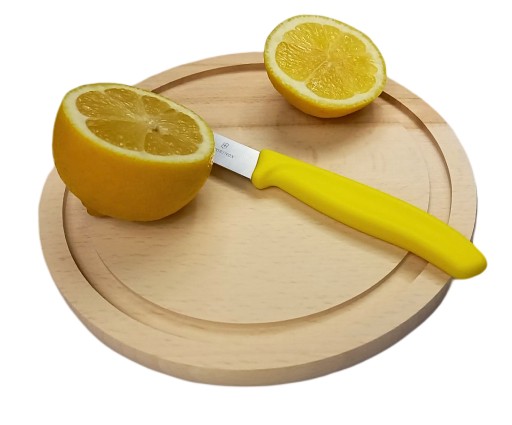 KRAJNÁ DOSKA OKRUHÁ S DRÁŽKOU, 20 CM, DREVENÁ