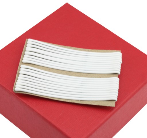BIELE KLASICKÉ KOVOVÉ CRIPSY DO VLASOV, 20 kusov, 6 cm