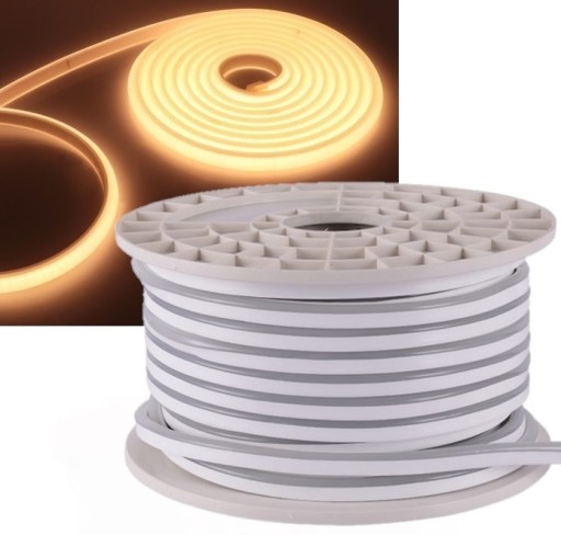 NEON FLEX 12V 6x12 LED pásik, TEPLÁ biela, na meter