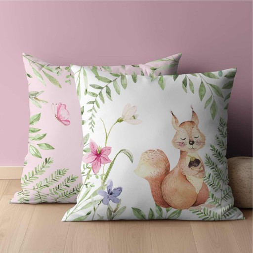 Obliečka na vankúš 40x40 Lesná adventúra ružová Detexpol 032 A