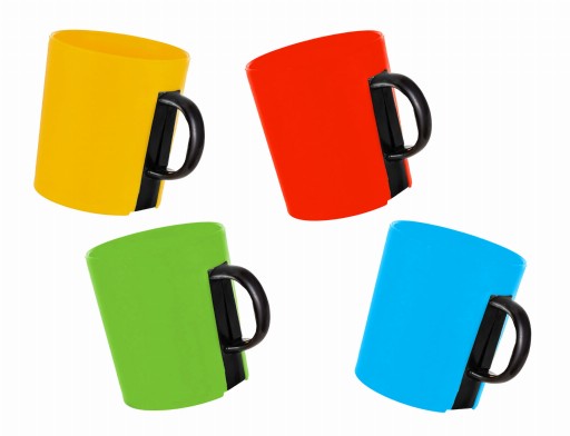 PLASTOVÝ HRNČEK S RÚČKOU 400ML MIX FARBA PP