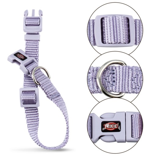 Prémiový obojok, pre psov, svetlý lila, S: 25–40 cm/15 mm