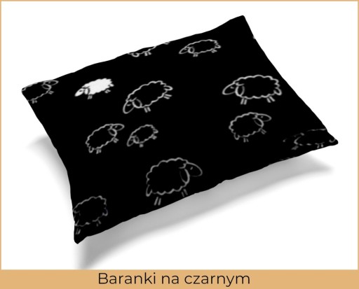Obliečka na vankúš 50x70cm BAVLNA CERTIFIKÁT - Baránkov na čiernom