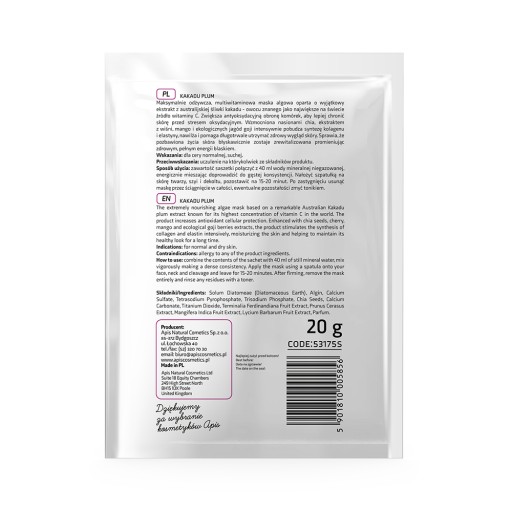 Výživná maska na riasy Apis Kakadu Plum Plum 20