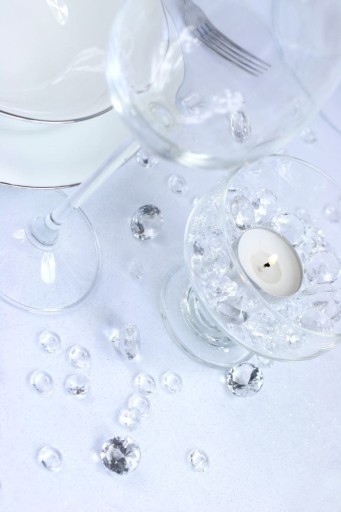 DIAMANTOVÉ KONFETY NA STOL, transparentné kryštály, 20 mm, 10 ks
