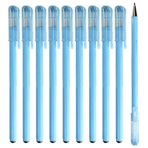 Black Antibacterial Pentel BK77 guľôčkové pero - 10 ks