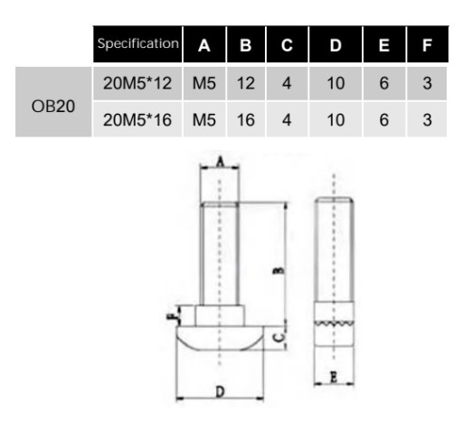 T-HAM SKRUTKA M5X12 T6 PRE PROFILY 20X20