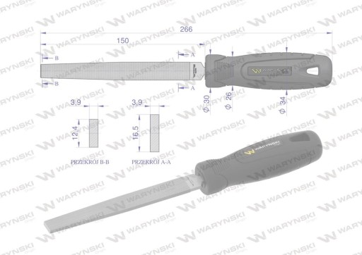 Waryński plochý pilník 150 mm