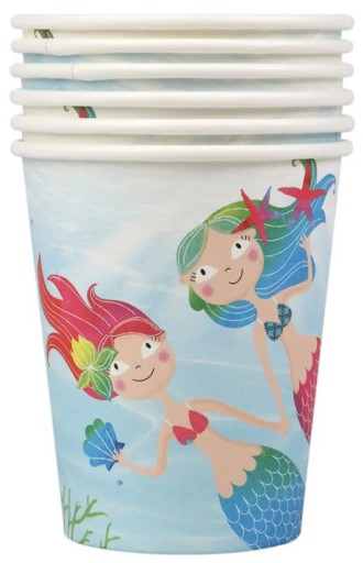 PAPIEROVÉ POHÁRKY MERMAID, PODVODNÝ SVET - 6 ks