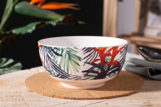 JUNGLE BOWL LISTY 13,5 CM 400 ML BIELA