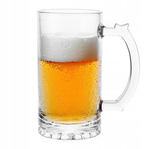 Sklenený krígeľ na pivo s uškom 500 ml