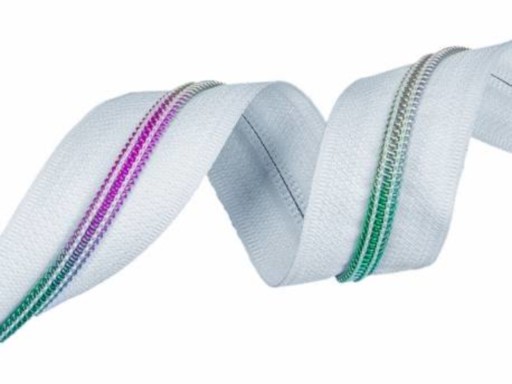 LuxTextil Zipsová páska 5mm ŠPIRÁLOVÝ Zips Zips PO METROCH 1m RAINBOW BY
