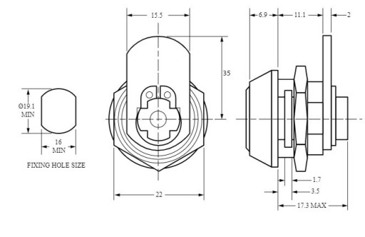 KAZETOVÝ ZÁMEK PRE EURO ZÁMKY F298 SKRIŇKY 11,1 mm
