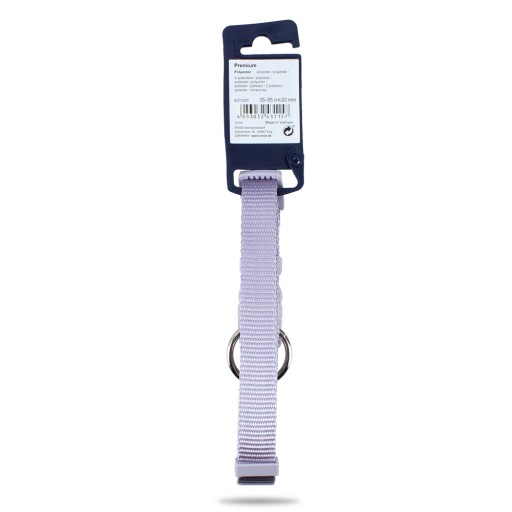 Prémiový obojok, pes, svetlá lila, M–L: 35–55 cm/20 mm