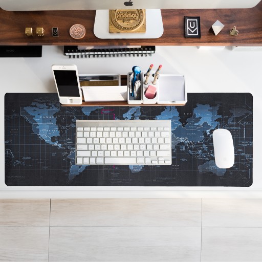Podložka pod myš, klávesnica, veľká 80x30 cm, mapa sveta, podložka na stôl