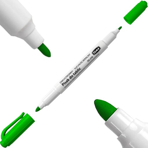 Obojstranný suchý zmazateľný popisovač TOMA TO-270 GREEN 0,8 mm a 1,5 mm