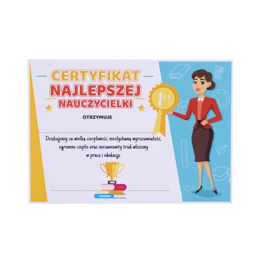 CERTIFIKÁT NAJLEPŠIEHO UČITEĽA - MEDAILA - DARČEK OD ŠTUDENTA - LearnHow